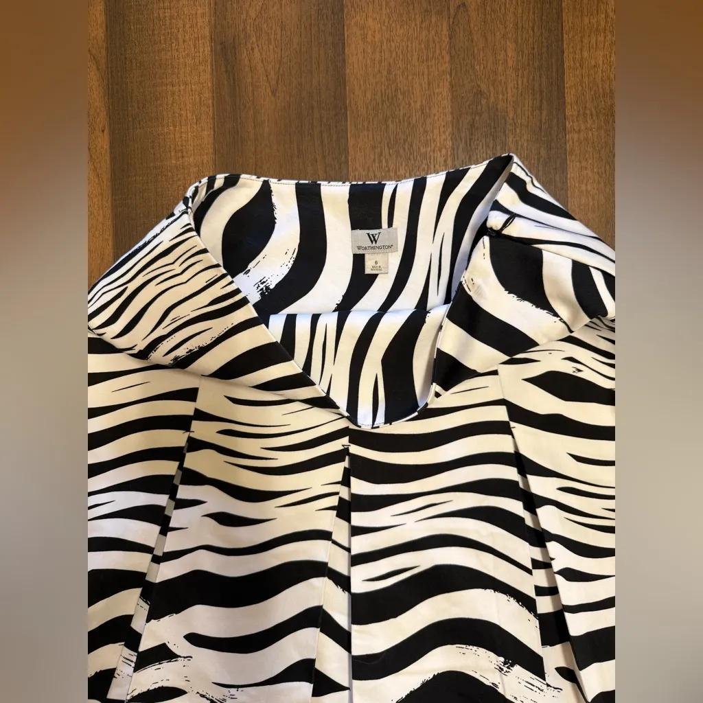 Worthington Black and White A-Line Mini Skirt Cocktail - Image 2