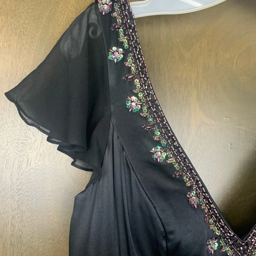 Sue Wong size 4 small Black Nocturne mini silk beaded y2k Dress party dance lbd - Image 5