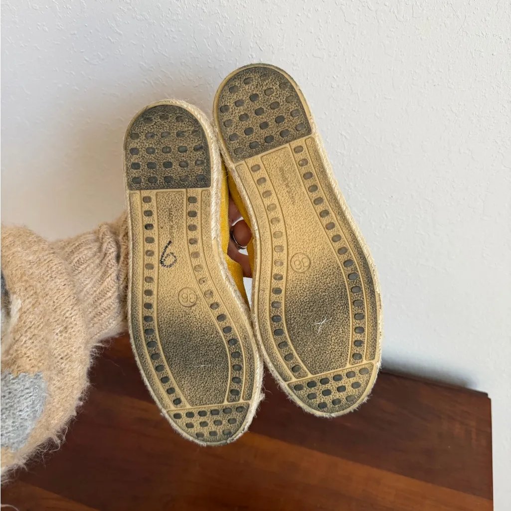 Miz Mooz Celestine Mustard Yellow Leather Espadrille Flats Womens 36 Casual - Image 5