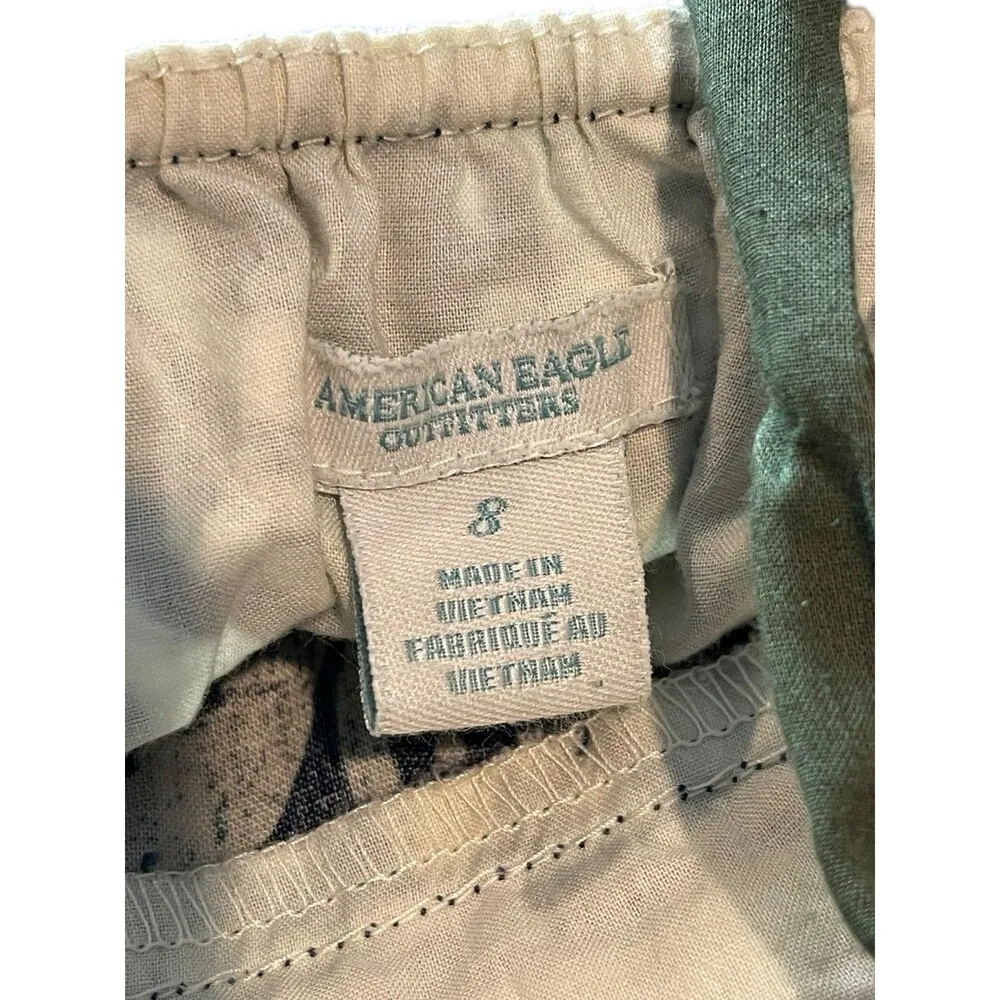 American Eagle Blue Green Halter Babydoll Sleeveless Floral Dress 8 90s Y2K - Image 14