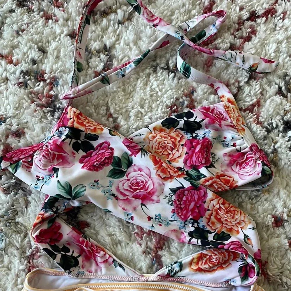 Cupshe Floral and Striped One Piece - Image 2