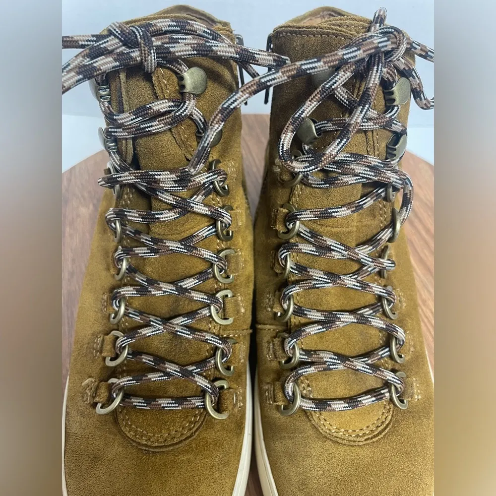 Frye Lena Hiker Women’s High Suede Side Zip Sneakers Ankle Boots Wheat Size 7 M - Image 8