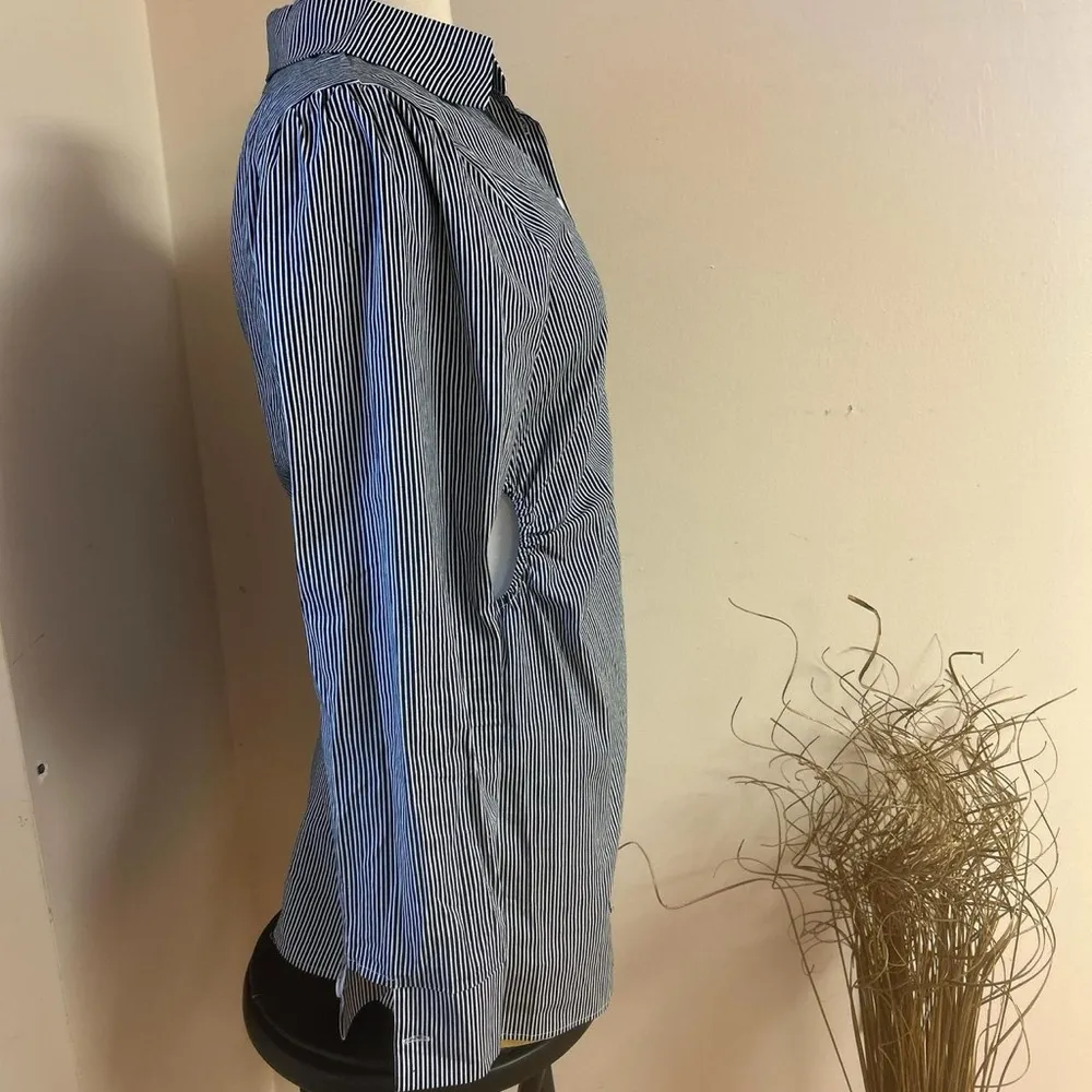 Liberty Love Blue and White Striped Tunic Dress with cutouts - Image 2