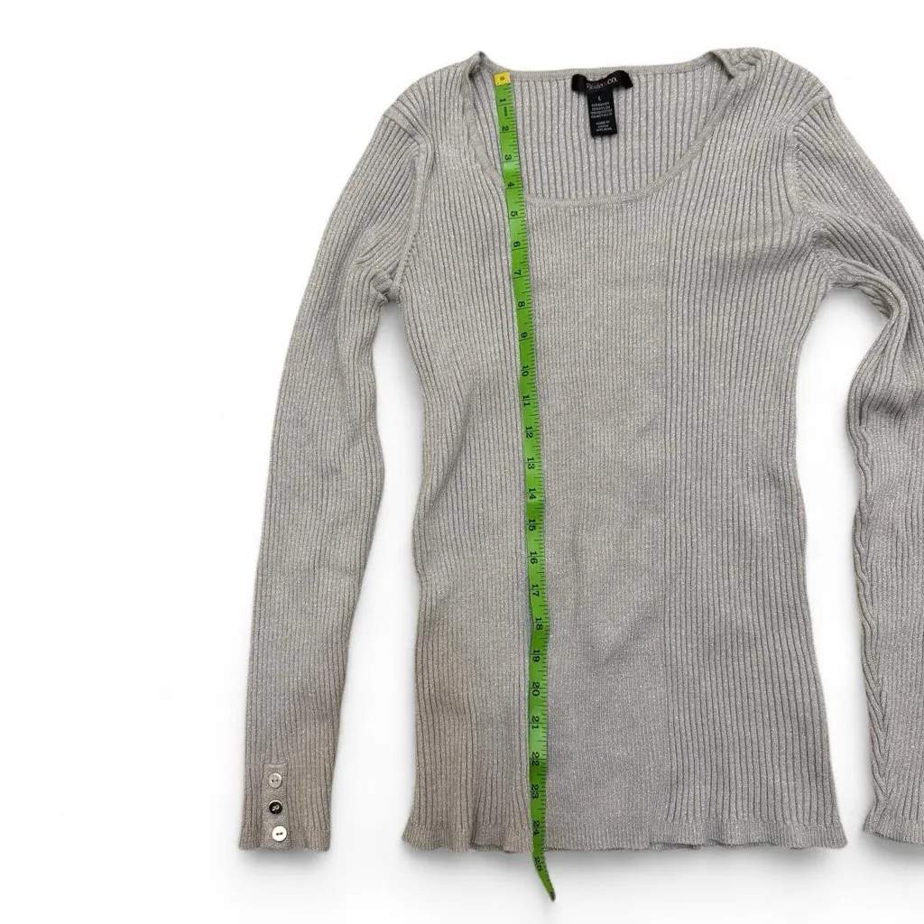 Style & Co. Gray Crew Neck Sweater - Image 4