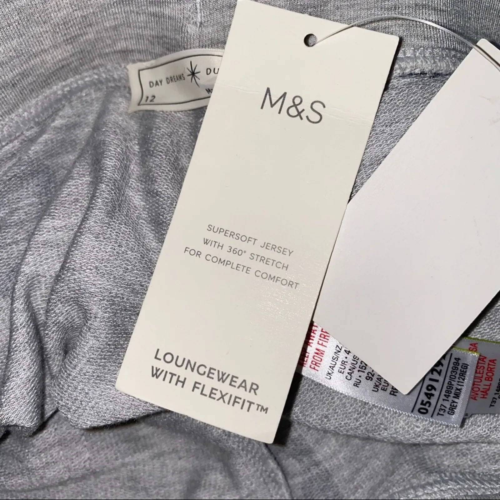 NWT M&S Day Dreams Duvet Days Leopard Joggers Women’s Size 8 Lounge Pants Gray - Image 5