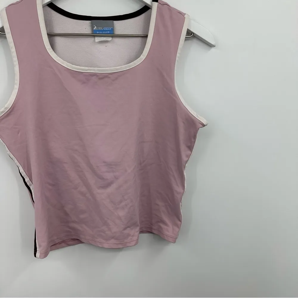 Vintage Y2K Pink Athletic Cropped Tank Top Size Large Early 2000s - Image 2
