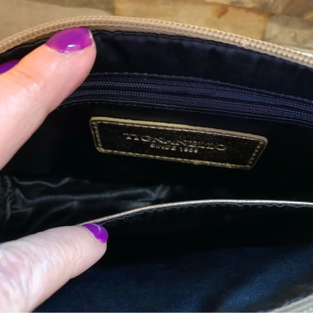 Tignanello Rattan Woven Leather Trim Crossbody/Shoulder Bag Purse Pocketbook - Image 7