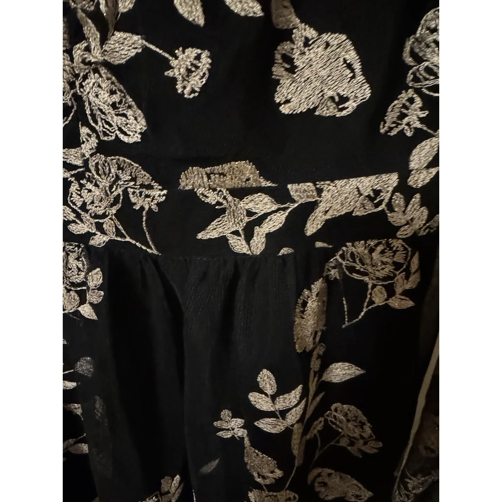 Altar'd State Malvern Dress Size M With Rose Gold Embroidery And Sheer Arms - Image 4