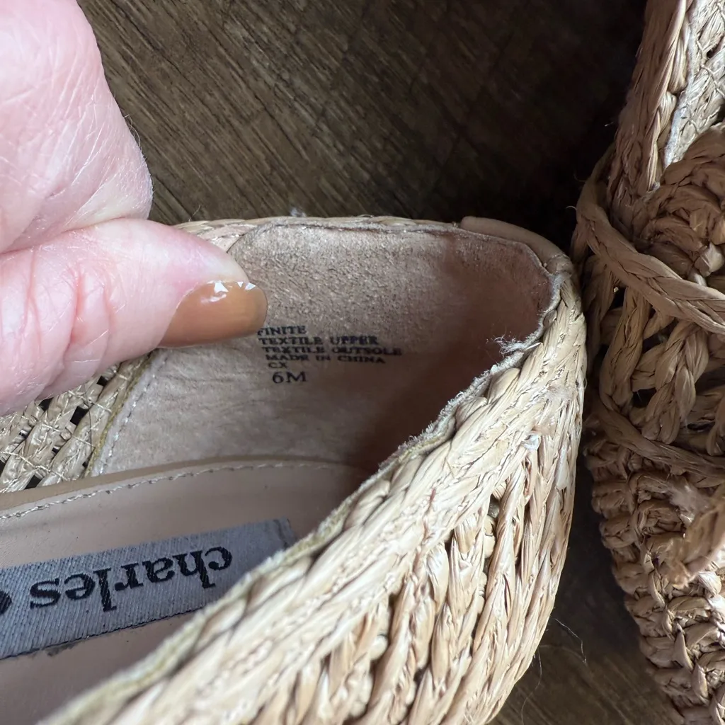 Charles David Women's Finite Crochet Raffia Flats US Sz. 6 M (Natural) - Image 8