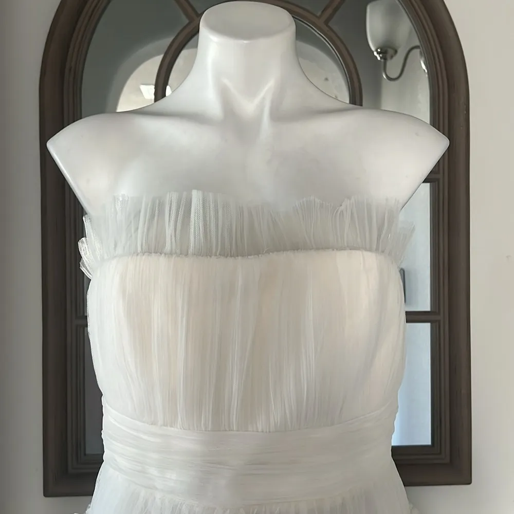 BCBGMaxazria Strapless Tiered Tulle Mini Dress Size 12 New w/Tag ONLINE for $398 - Image 12