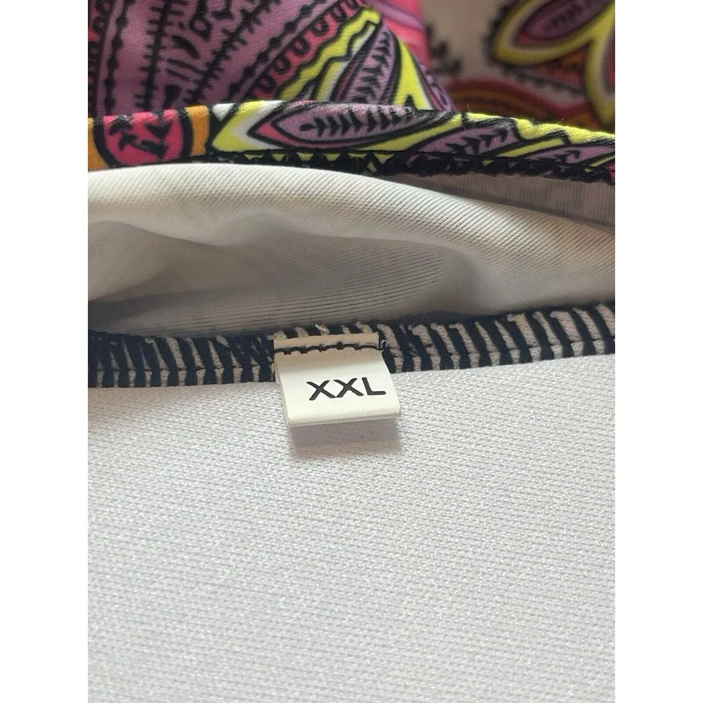 Paisley Two Piece Built In Wire Push Up Bra Dress & Bottom Swimsuit NWOT XXL Purple - Image 10