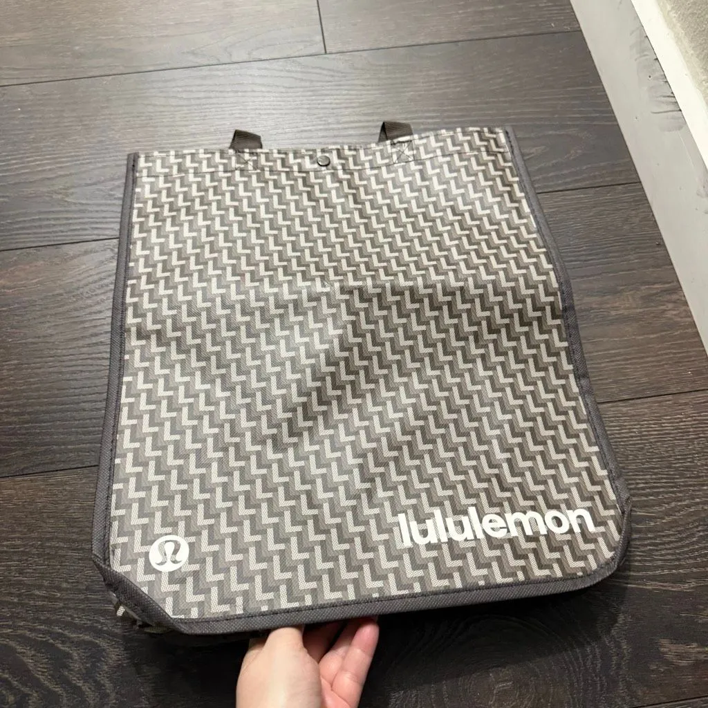 Lululemon  Brown Patterned Reusable Tote Bag - Image 2