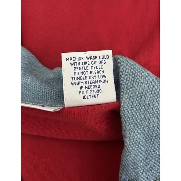 VTG BLAIR Women Medium Floral Embroidery Pullover Red Shirt Retro Prep Dopamine‎ - Image 6