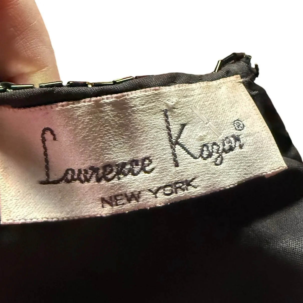 Vintage Laurence Kazar New York Embellished Sequin Silk Blouse Top M peacock Black Size M - Image 4