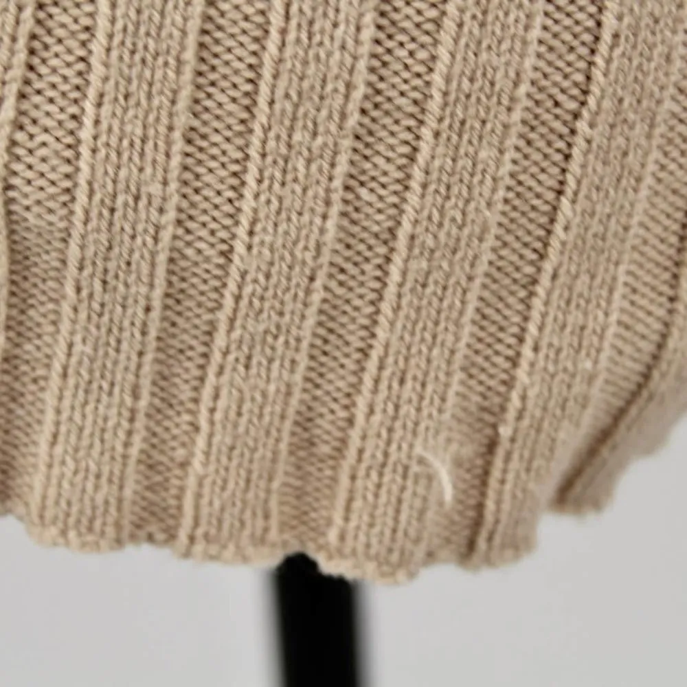 Francescas Alya Y2K Rib Knit Button Detail Tank Top Beige Sweater Size Large - Image 3