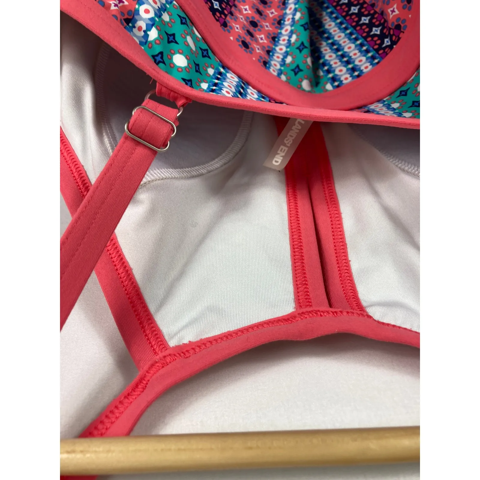 Lands End Patterned Keyhole Tankini Top Size 2 - Image 5