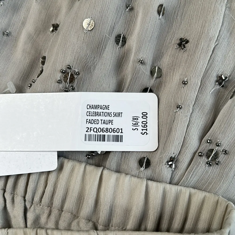 NWT Soft Surroundings Champagne Celebrations Skirt in Faded Taupe - Image 4