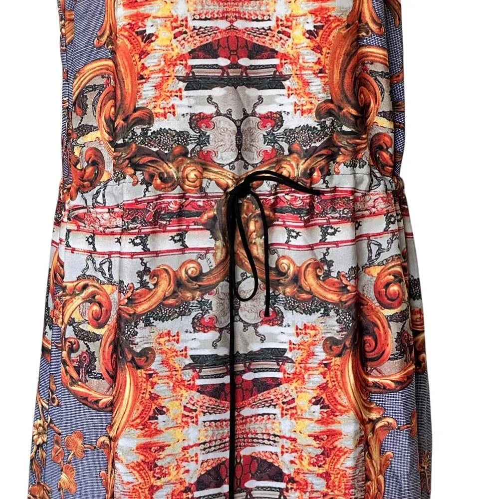 Clover Canyon S Maxi Dress Sleeveless Keyhole Drawstring waist Vine Baroque - Image 6