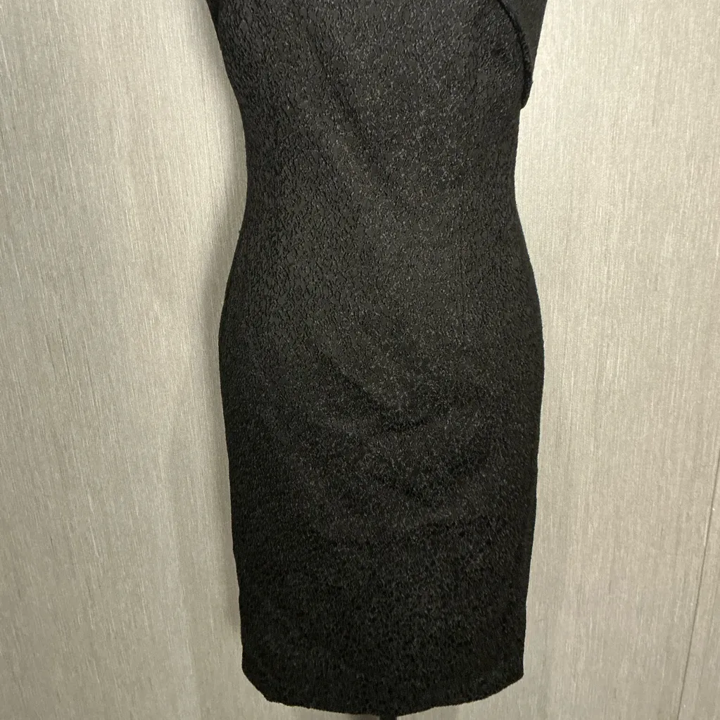 Kay Unger Elegant Black One-Shoulder Dress Size 4 - Image 3