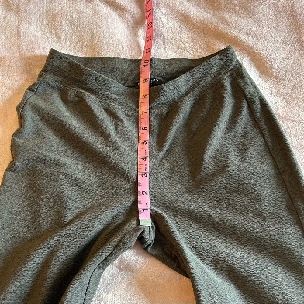 Eileen Fisher taupe textured stretch crepe pull on ankle pants size PP (SP) - Image 9