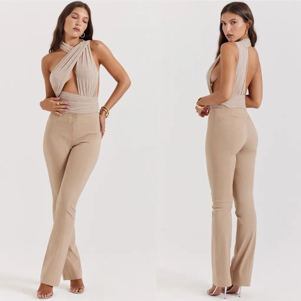 House of‎ CB Cai Ecru Trousers cream tan NWOT size XL longer length - Image 9