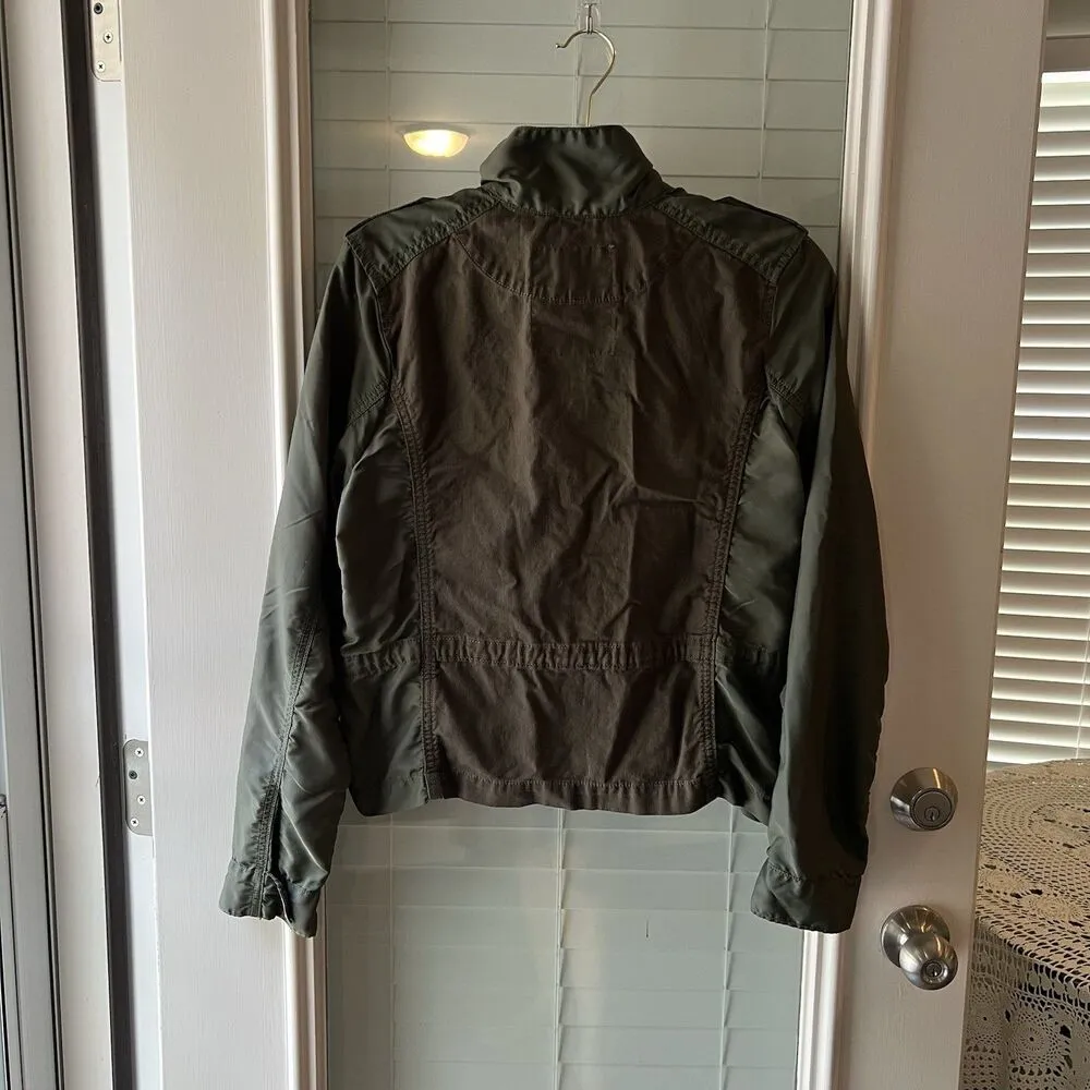Lucky Brand Women’s Military Jacket Medium Nylon Cotton Mixed Media - Image 2