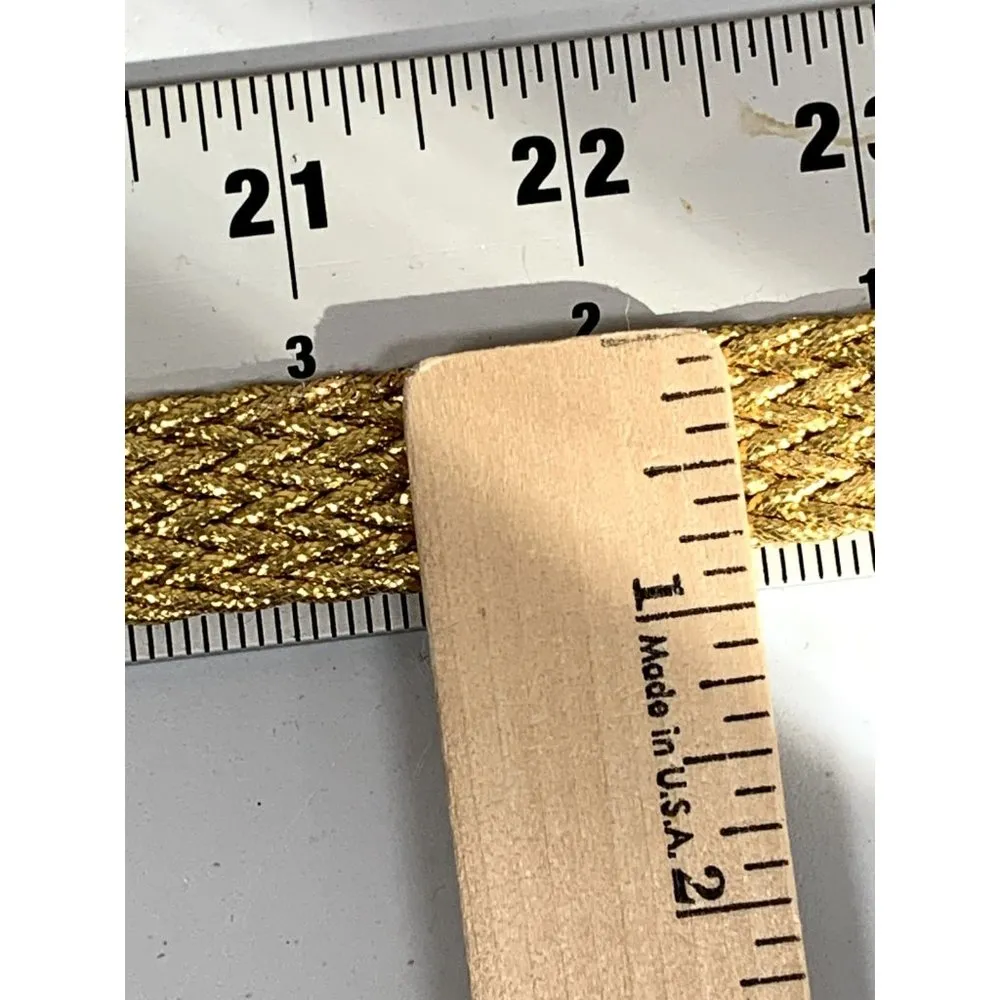 Vintage Statement Belt Womens Gold Tone Braided Metallic Rhinestone 90s Hips - Image 11