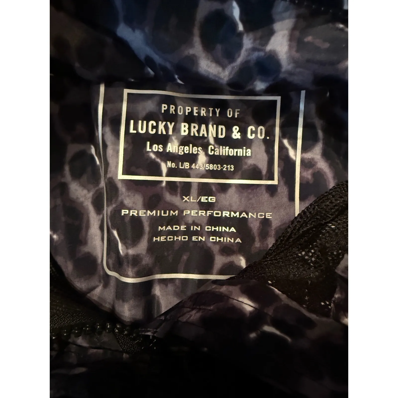 Lucky Brand Leopard Hooded Jacket Women's XL Purple Black Casual Zip Utility - Image 6