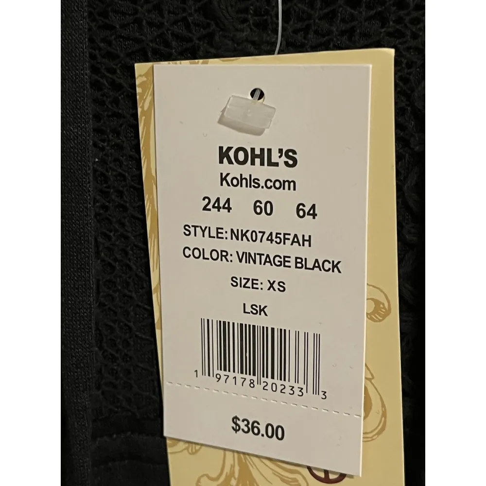 Rewind Hooded Top Women’s Size XS Lightweight Pullover Sweater Black Lace NWT - Image 8