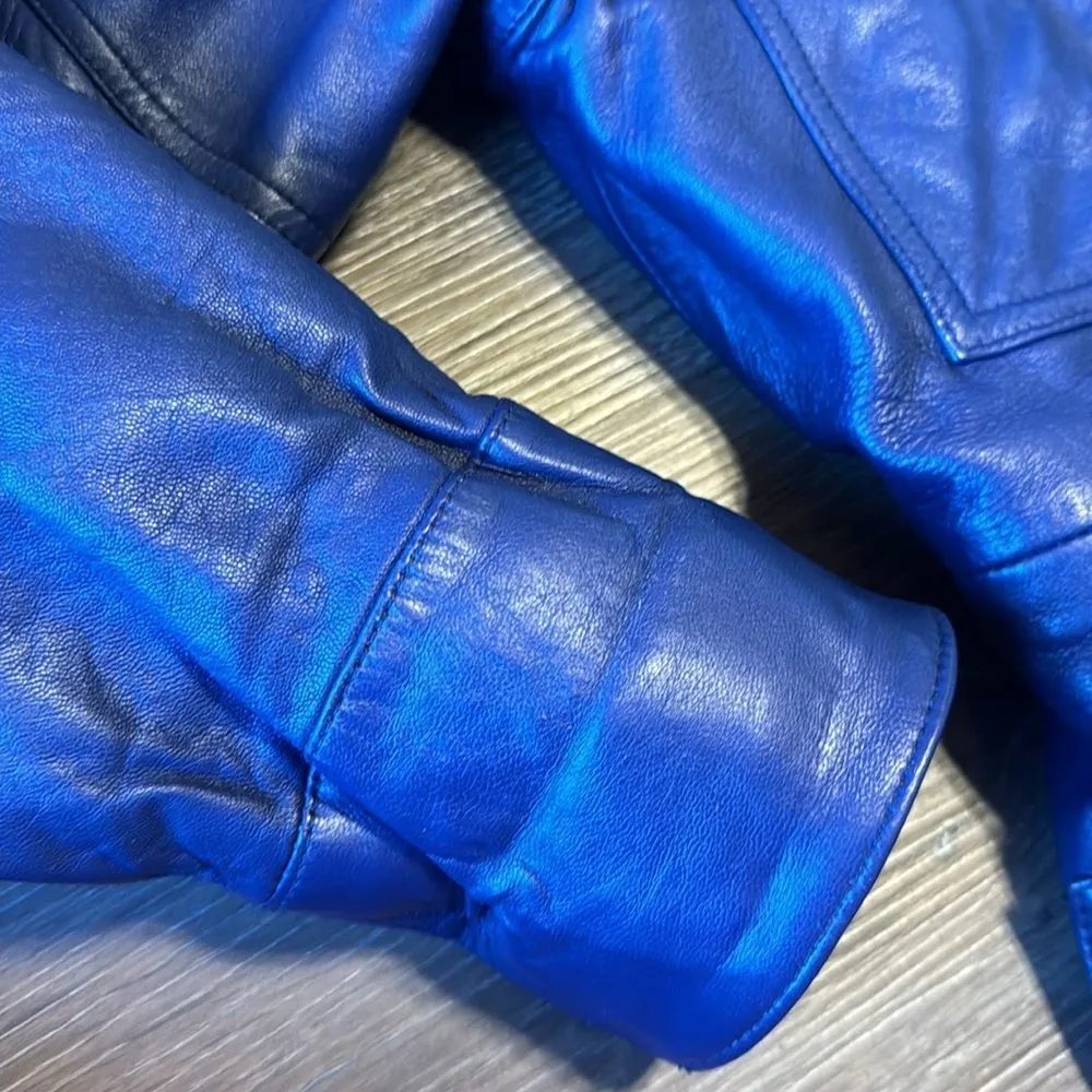 Georgetown leather design ladies soft leather jacket coat size small Y2K retro Purple - Image 15