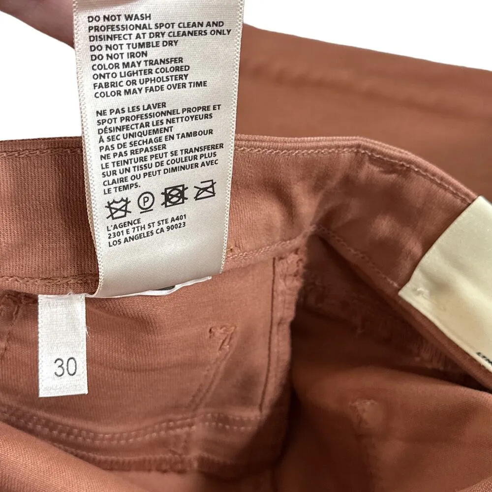 L’Agence NEW Margot Skinny High Rise Coated Sheen Jean Pant Mocha Brown 30 - Image 10