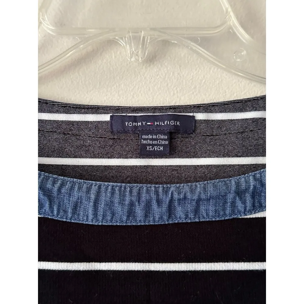 Tommy Hilfiger Women's Striped Dress XS Black & White 3/4 Sleeve - Image 3