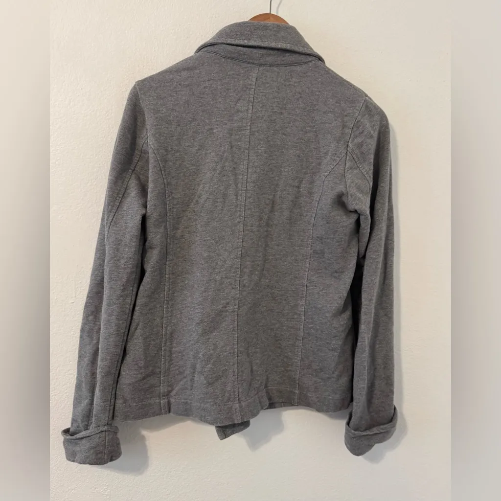 Norma Kamali Gray Blazer Double Breasted Pockets Jacket Sweatshirt Size Medium - Image 3