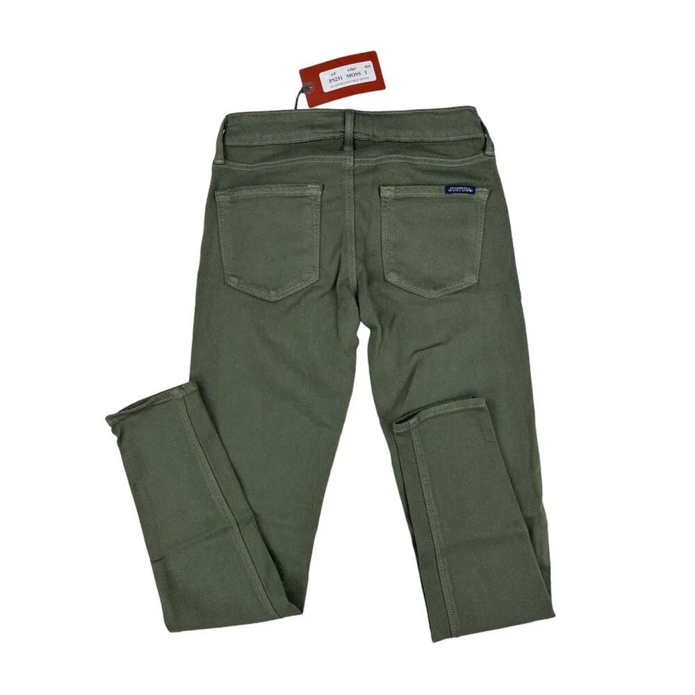 Just USA - Destroyed Ankle Length Skinny Jeans in Moss Green - Image 4