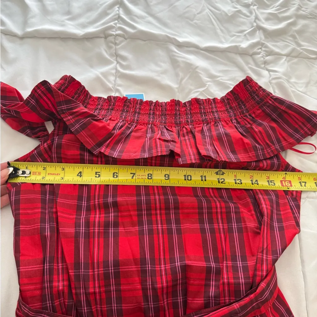 Draper James Red Plaid Smocked Dress - Image 3