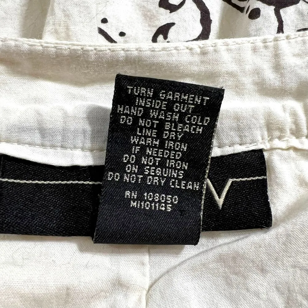 Venezia Womens A Line Layered Skirt Floral Print Cotton Cream Black Gold Size 18 - Image 8