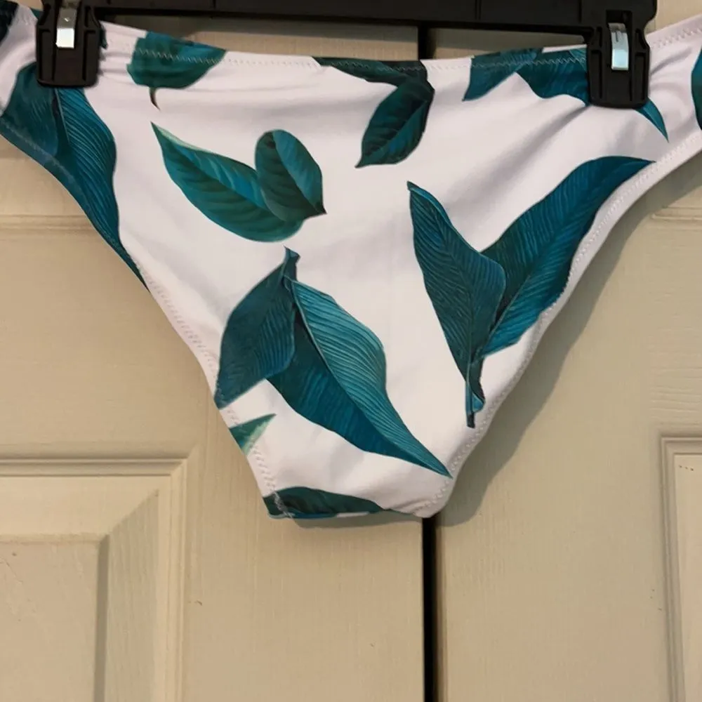 Cupshe High Leg Leaf Print Bikini Bottoms XL NWOT - Image 9