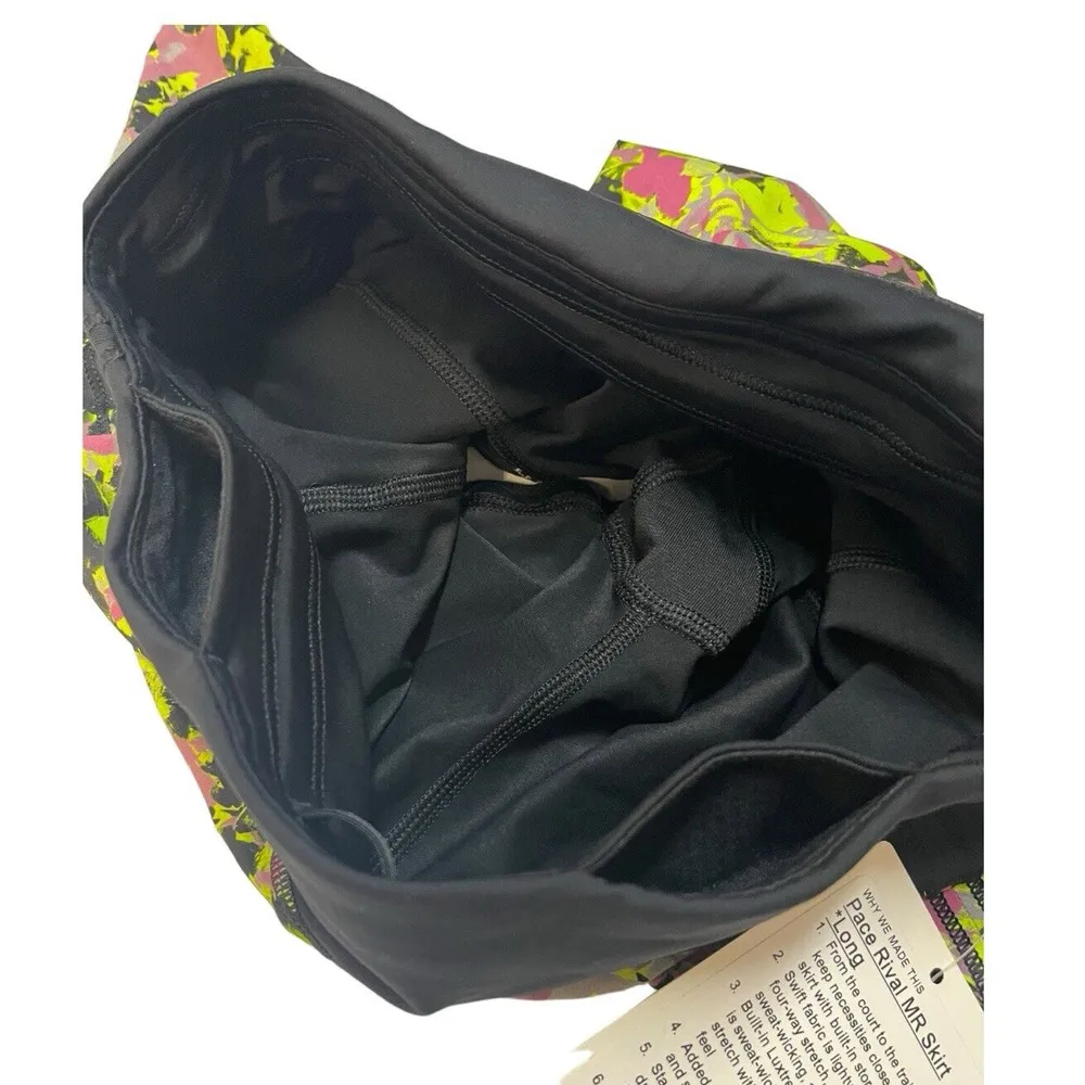 New Womens 2 Pace Rival Mid Rise Floral Skirt Shorts Lined Multi Black - Image 12