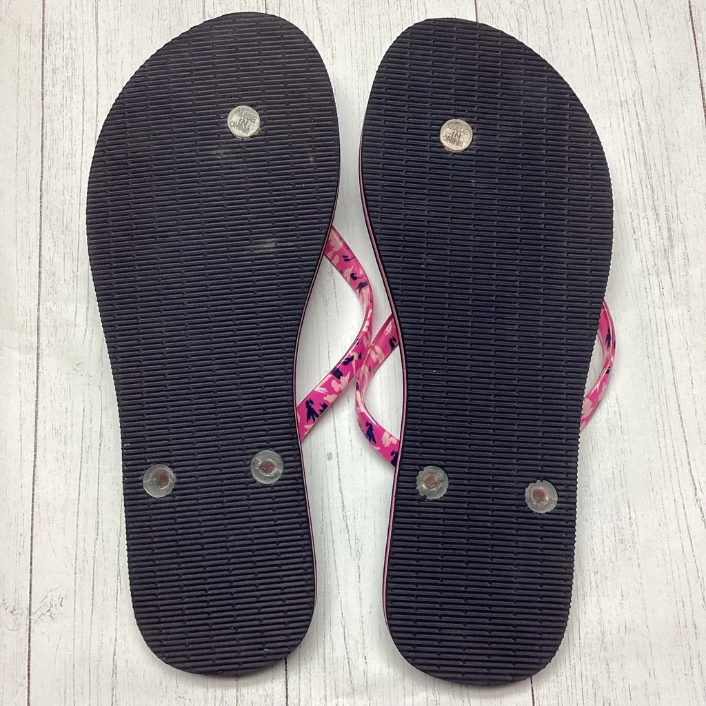 NWOT Vera Bradley Flamingo Navy Blue & Pink Flip Flop Sandals Size 9-10 Large - Image 6