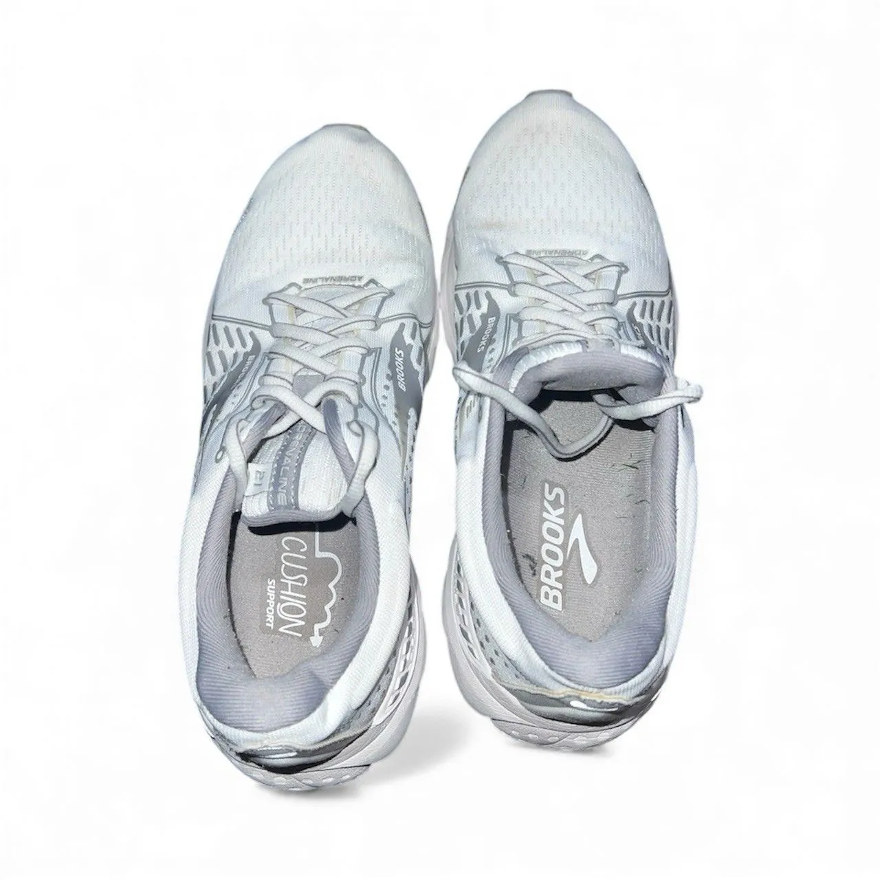 Brooks Adrenaline GTS 20 Women's Size 9D (wide) Running Shoes White Gray - Image 5
