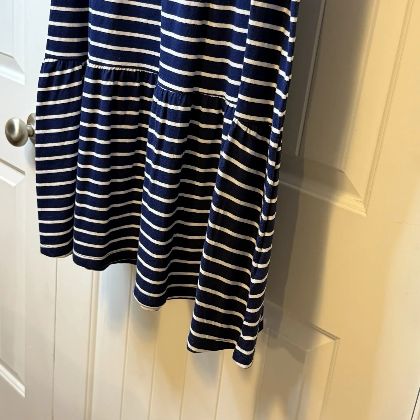 J Crew Factory Women's Sleeveless Dress Knit Tiered Navy/White Striped Size XL # - Image 6