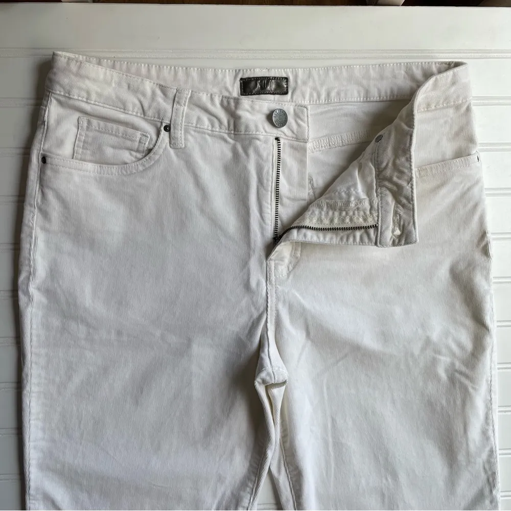 Kut From The Kloth Kelsey Fab Ab Ankle Flare Corduroy Pant Off white Size 14 - Image 4