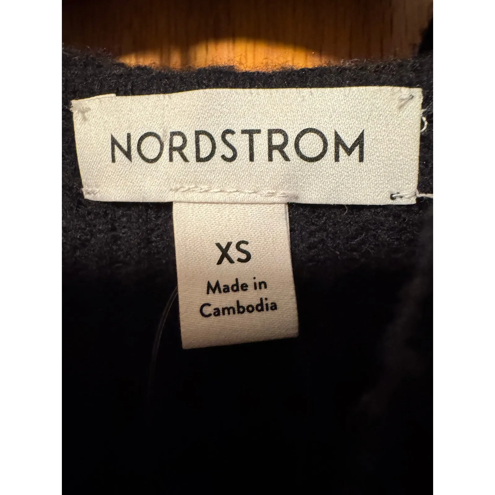 Nordstrom Black Wool & Cashmere Knit Hoodie - Size XS - Image 2
