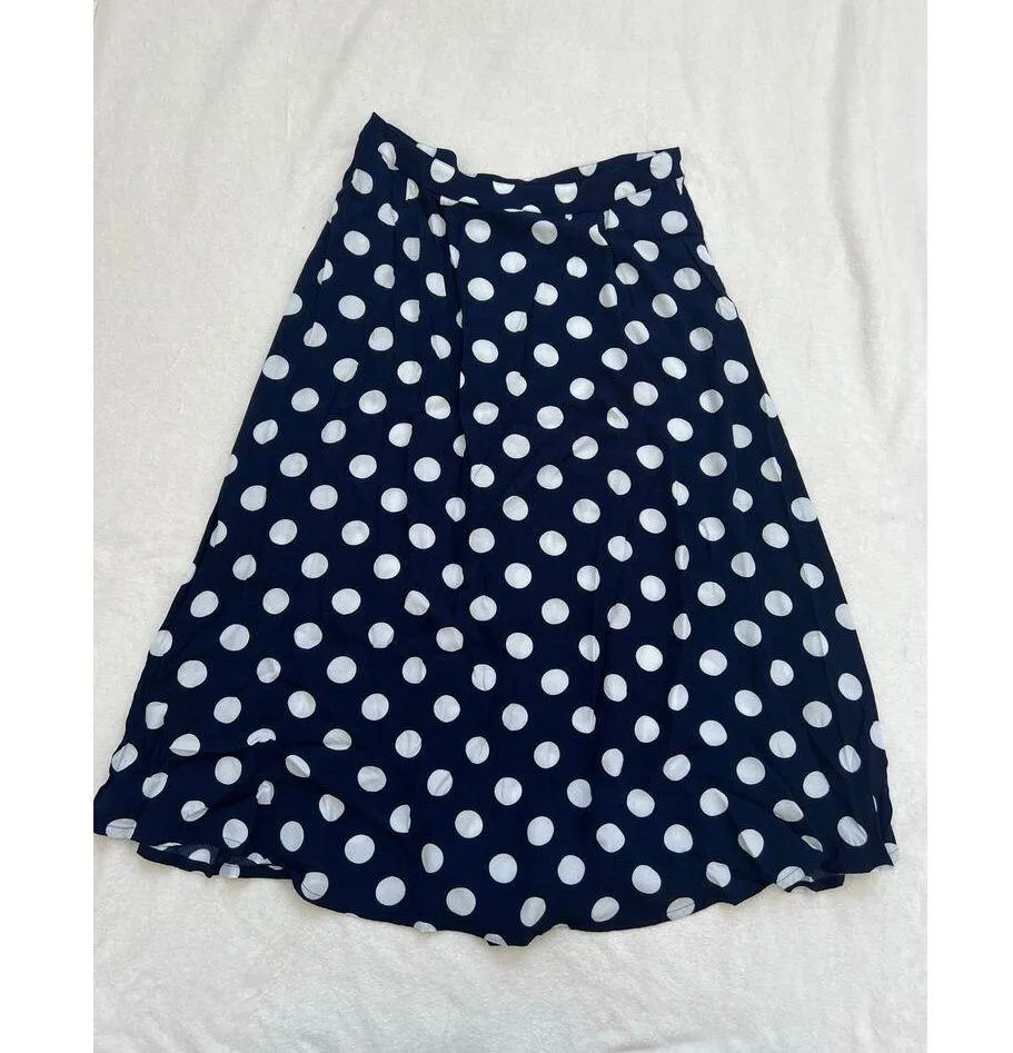 Talbots Polka Dot Maxi Skirt with Button Detailing Size 6 - Image 4
