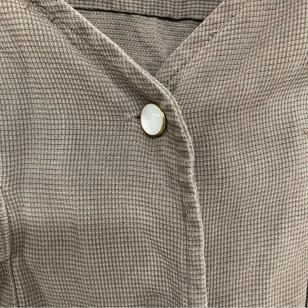 Cypress Grove Brown Silk Pearl Snap Lagenlook Blouse Womens S Long Sleeve Artsy - Image 8