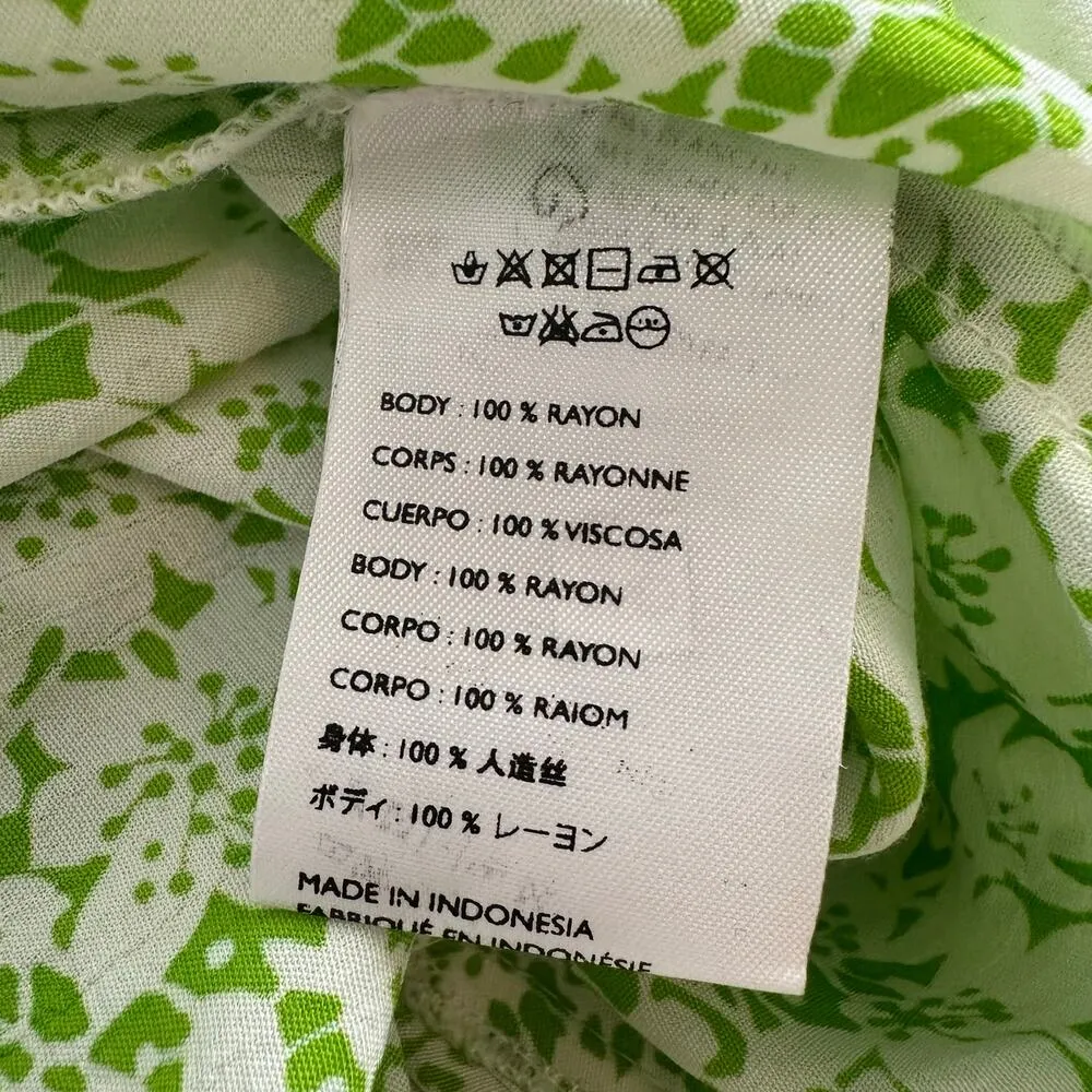 Faithfull the Brand lime green & white floral off-the-shoulder midi dress size 2 - Image 8