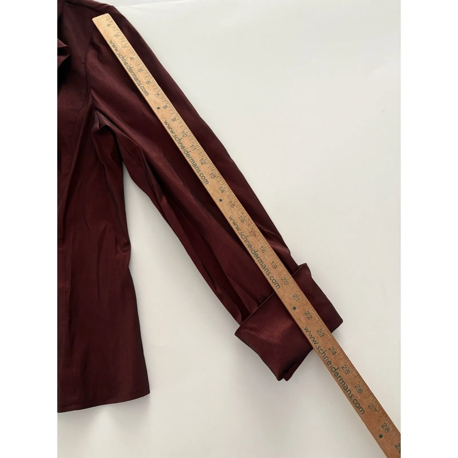 Adriana Papell Jacket Top XL Burgundy Iridescent Ruffled Collar Vamp Dark Gothic - Image 11