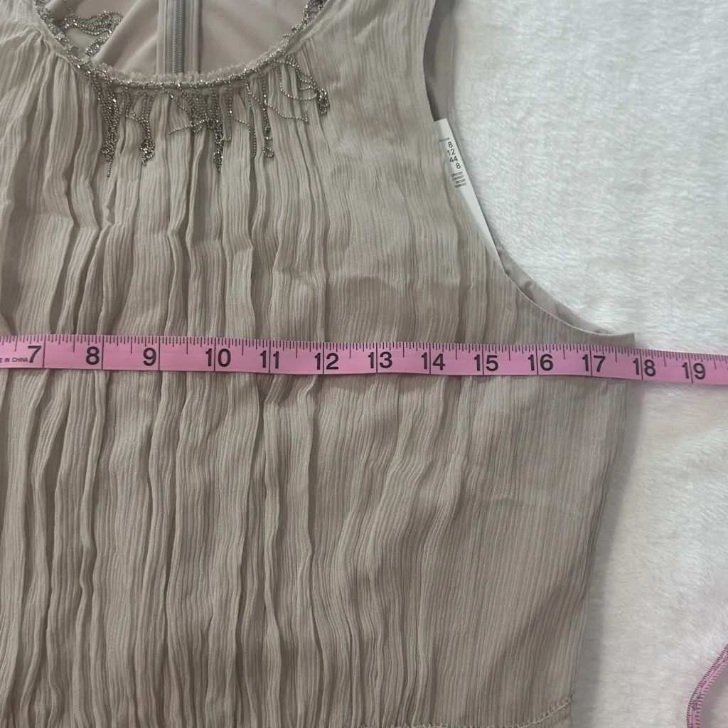 Elie Tahari NWT- $498  100% Silk Demetria Sleeveless Chain-Trim Silk Dress 8 - Image 5