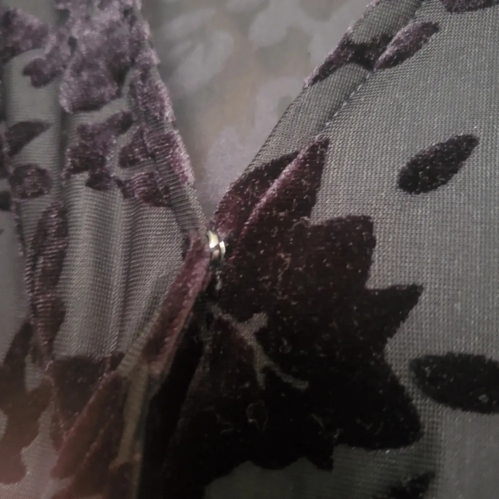 sheer flocked floral peplum blouse - Image 4