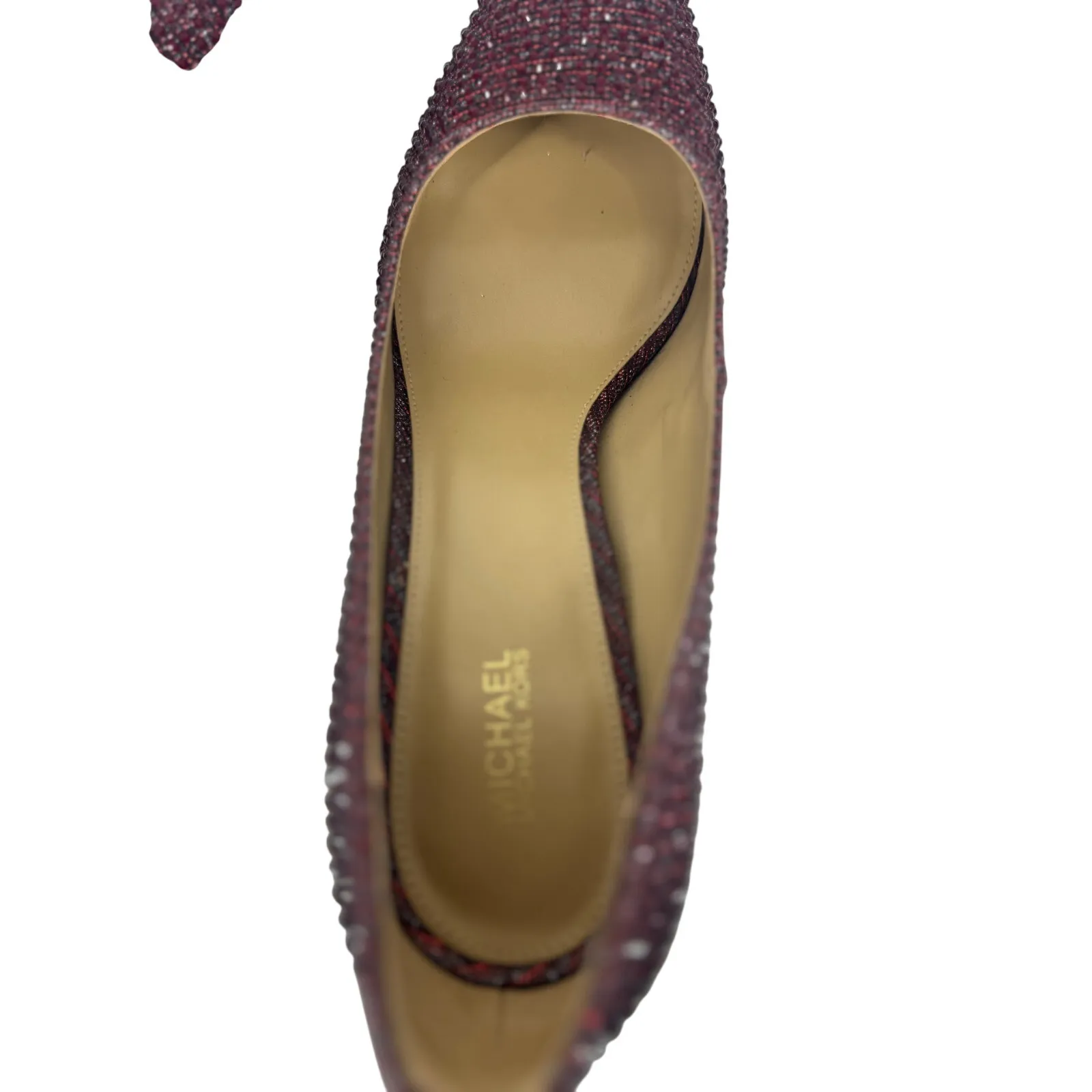 Michael kors Dorthy Red Embellished Ruby Red Pointed Toe Heels Size 9.5 - Image 7